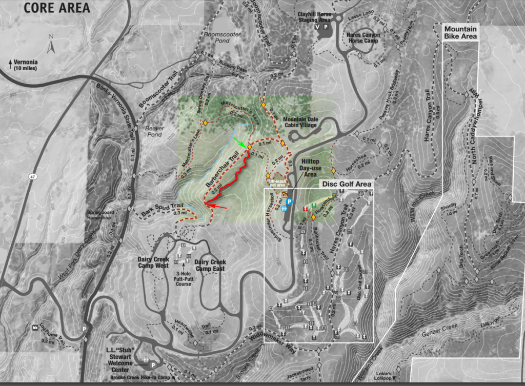 Barberchair re-route map